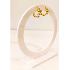 Ασημένια επίχρυσα σκουλαρίκια κρίκοι με ζιργκον (SE87)